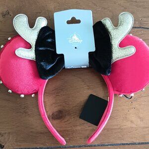 NEW Minnie/Mickey Mouse Christmas Reindeer Ears Headband with Bow